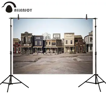 

Allenjoy photo backdrop American West Cowboy Bar Street view building small town pub rural outdoor camera background for photo