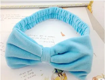 

2017 Women Lovely Bow-knot Headband Stripe and Pure Color Headbands Wash Face Makeup and Beauty Hairbands