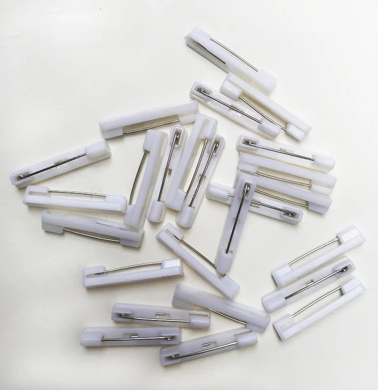 

100pcs Bar Safety Pins, ID Badge Pins, 22mm/31mm/37mm, NOT Adhesive
