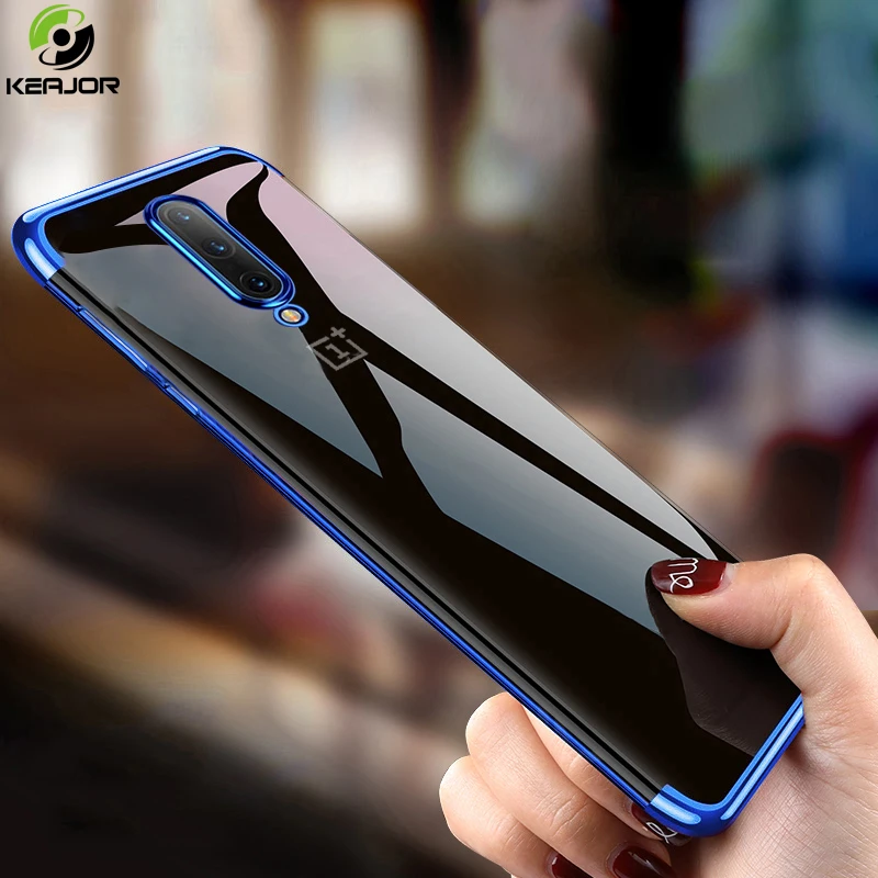 

Case For Oneplus 7 Pro Case Luxury Transparent Plating Bumper Soft Silicone Back Cover On For OnePlus 7Pro One Plus 7 Pro Cover
