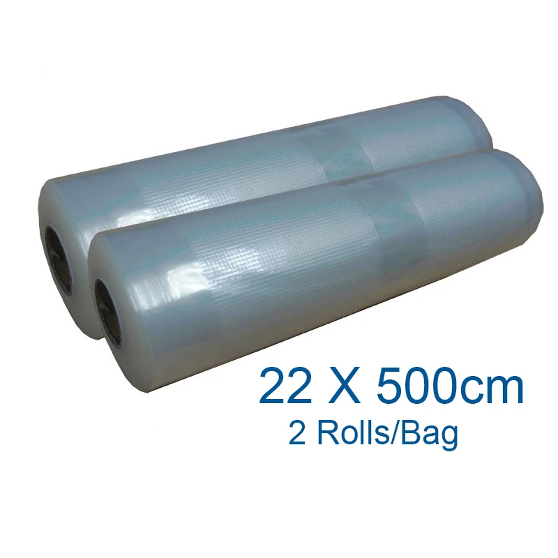 

Glantop 22*500cm Vacuum Bags for Food Storage FOR Vacuum Sealer Saver Packaging Bags Vacuum Bag with 2 Rolls