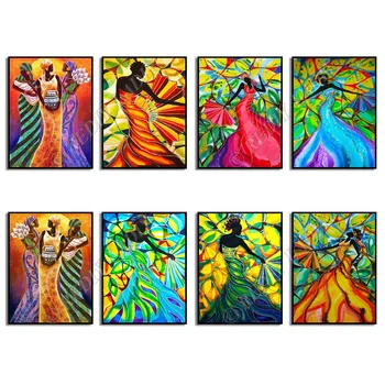 

Full Square / Round Diamond Painting Crystal Mosaic Pattern African Girls Diamond Art Beaded Cross Stitch Pixel Hobby & Crafts