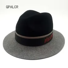 QPALCR модные весенние широкие полями винтажные шерстяные фетровые шляпы женская мягкая фетровая шляпа мужская фетровая шляпа джаз шляпы сомбреро Chapeau Femme