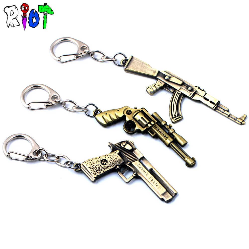 CS GO 6CM Small Gun Keychain Desert Eagle Revolver AK47 Weapon Model Alloy Pendant Vintage Keyring CSGO Key Buckle Children Gift CS GO 6CM Small Gun Keychain Desert Eagle Revolver AK47 Weapon Model Alloy Pendant Vintage Keyring CSGO Key Buckle Children Gift