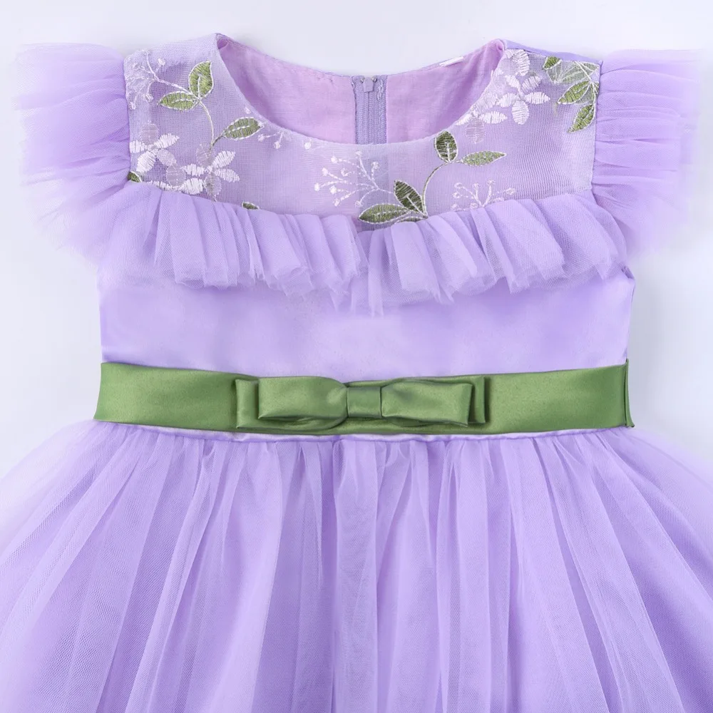 CAILENI Princess Party Dress for Girl Flower Elegant Design Kids Birthday Dresses Summer Children Ball Gown Tulle Baby Frocks
