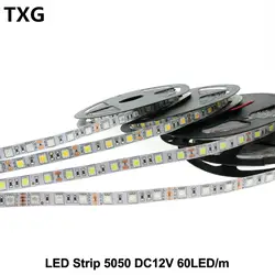 Светодиодные ленты 5050 DC12V гибкий свет 60 LED/M Белый/теплый белый/холодный белый красный/Жадность /синий \ желтый/RGB 5 м/лот