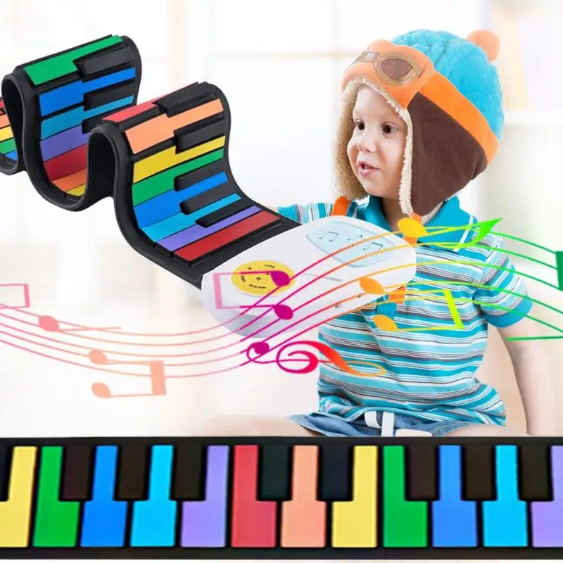 

49 Keys Hand Roll Keyboard Portable Soft Silicone Foldable Roll Up Piano