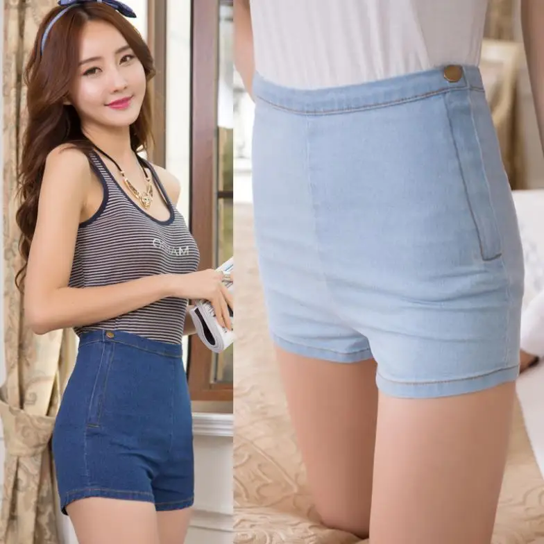 Fashion Korean  sexy Bottom Slim high waist denim shorts  