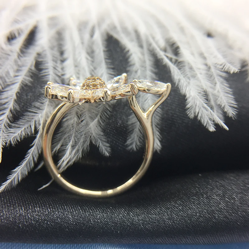 Кольцо Moissanite 4ct 12x8mm белое золото 14 k для женщин цвет DEF отличное огранка соларит с