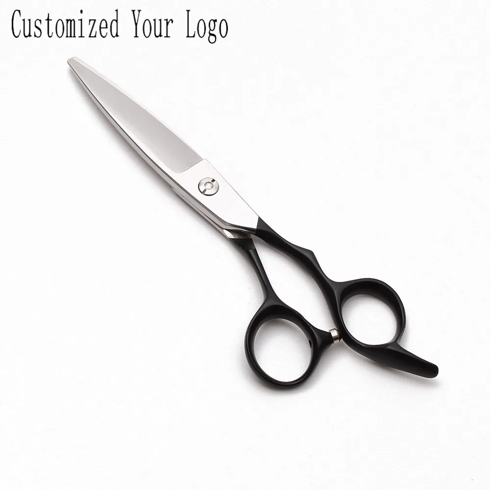 6 дюймов 17 см 440C настроить логотип резка ножницы истончение волос ножницы Willow Leaf форма Парикмахерская Makas Professional ножницы для волос