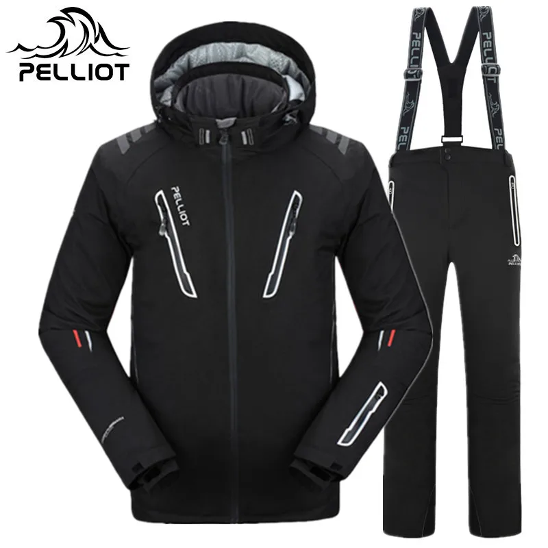 PELLIOT marca traje de esquí al aire libre de los hombres de la montaña esquí traje impermeable abrigo de invierno espesar ropa de esquí snowboard trajes para hombres