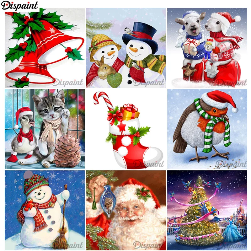 

Dispaint Christmas Card Gift Full Square/Round Drill 5D DIY Diamond Painting 3D Embroidery Cross Stitch 3D Home Decor A14455
