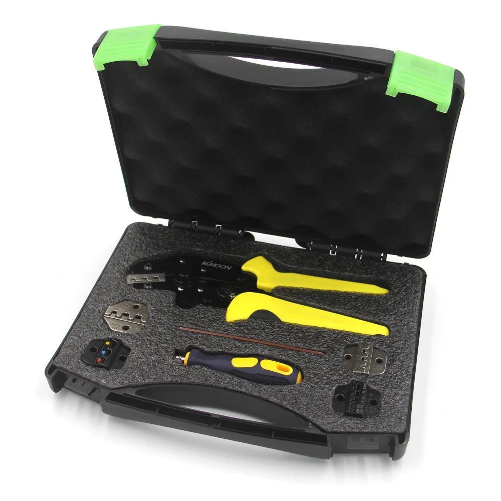 

KKmoon Professional Wire Crimpers Engineering Adjustable Ratcheting Crimping Pliers Ferrule Crimper Tool With 5 terminals