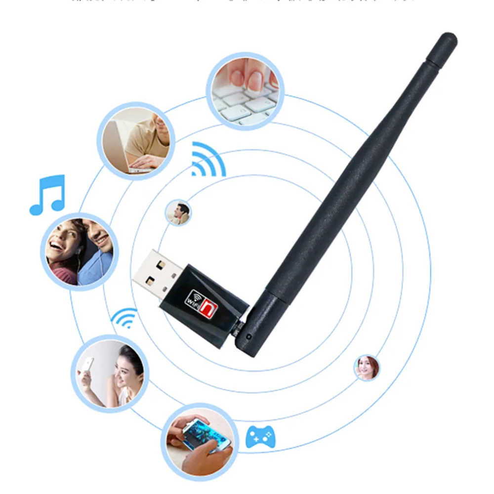  W53/RT5370 Hot Sale 150M Wireless WiFi Adapter Wifi Antenna Top Quality Computer Network Adapters Wifi Antena Free Shipping 