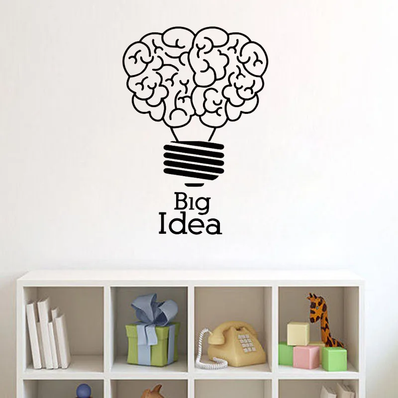 ZOOYOO Big Idea Lightbulb Idea Wall Stickers Home Decor Living Room Bedroom Decoration Kids Children Room Wall Decals