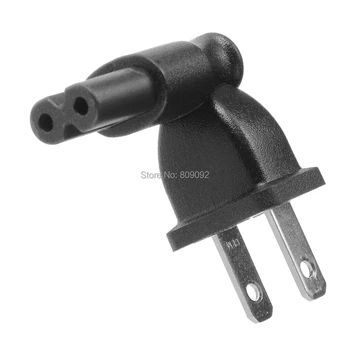 

High quality US 2 Prong Right Angle AC power Plug Adapter IEC figure 8 C7 receptacle to NEMA 1-15P