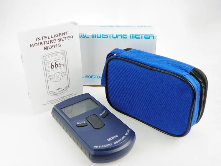 Internet moisture meter Digital Moisture Meter Wood Humidity Tester with bag MD918 4~80% Resolution:0.5% Free Shipping