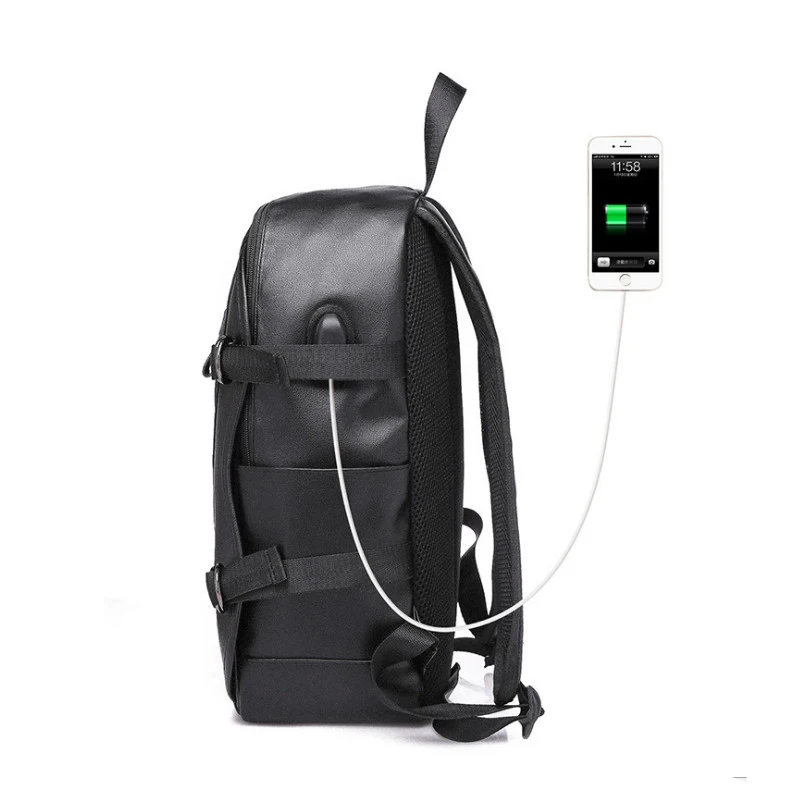 Chuwanglin кожаный рюкзак для мужчин Зарядка через usb рюкзаки Новые Модные школьные
