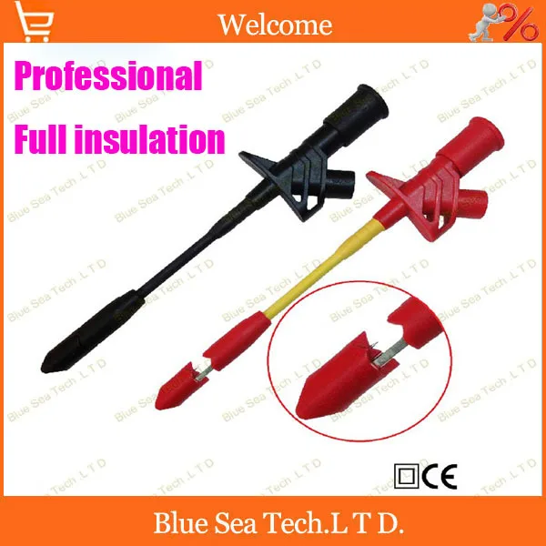 

Professional full insulation quick test hook with 4mm banana plug,automotive Insulation Piercing Clip