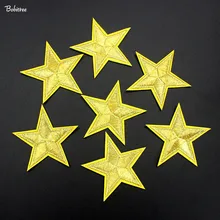 10 шт. золотые звезды патчи клеящиеся утюгом украшения аппликация для пошив одежды поставки костюм украшения значки самодельные