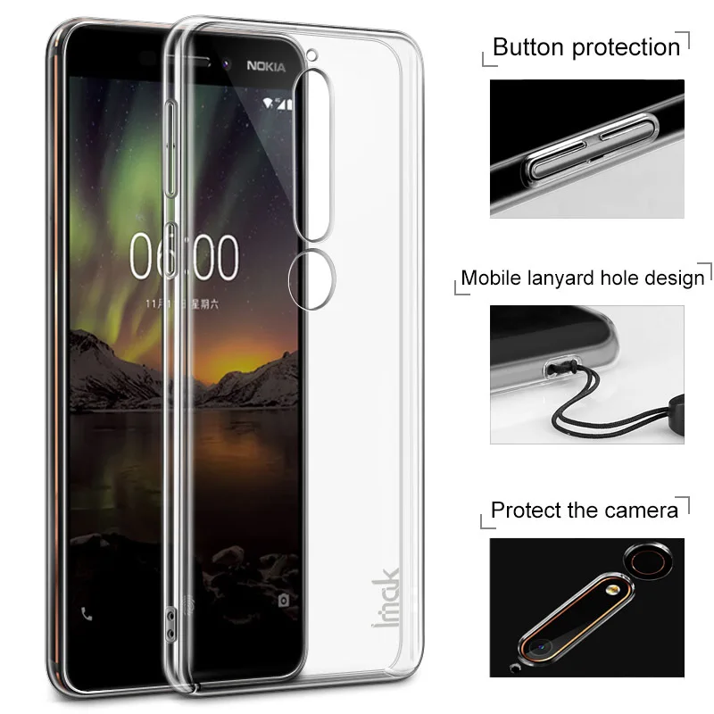 

Case For Nokia 6 2018 IMAK Crystal Case II Pro Anti-knock Hard PC Back Cover Nokia 6 2018 Case