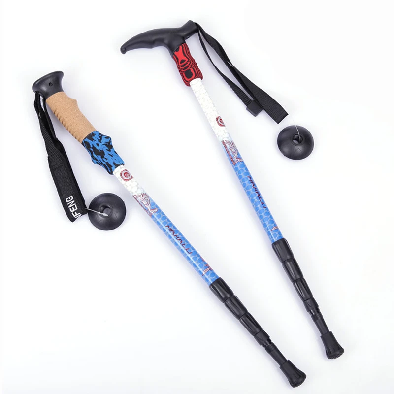 

2Pcs/Lot 50-110cm Adjustable Walking Stick Climbing Hiking Trekking Pole Telescopic Walking Canes T-handle Or Straight Grip