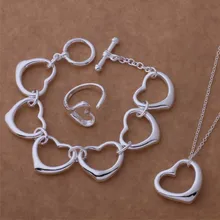 Высокого качества серебряные ювелирные изделия ожерелье браслет серьги кольца WT-072