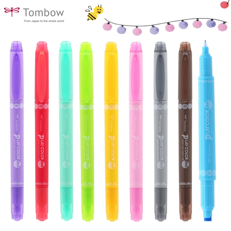 Tombow Play color Dot двухсторонний водный цветной маркер для жирных и Fineliner наконечников 0,3 точное написание цвета ing Bullet Journal