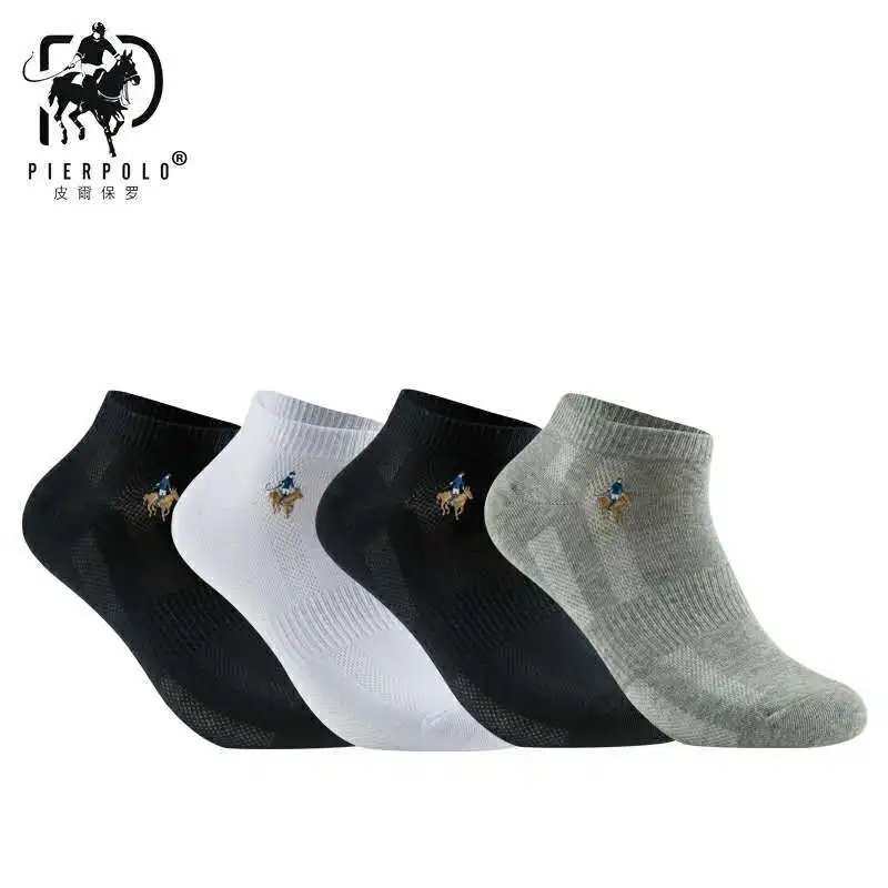 Носки pierpolo новые модные брендовые носки мужские повседневные хлопковые мужские носки calcetines бизнес летние носки с вышивкой Meias - Цвет: 5Pairs