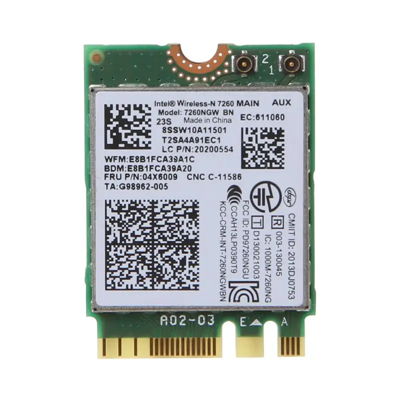 Беспроводной адаптер сетевой карты для lenovo Thinkpad T440 W540 L440 T450P Intel 7260NGW BN плата wireless WLAN Card 04W3830/04X6009/04X60