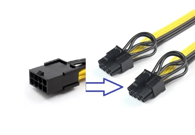 10 шт. GPU PCI-E PCIE 8 p разъем к двойному pin 6 + 2 видеокарта кабель адаптера питания 18AWG RoHS |