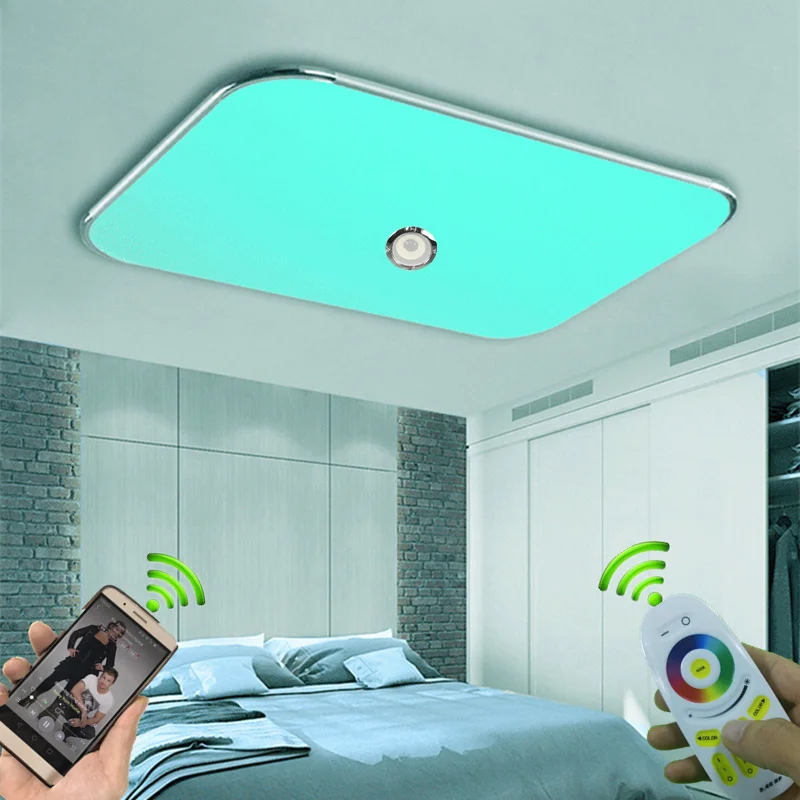 

AC85-265V Modern RGB Colorful Bluetooth Music Chandelier 2.4G Remote Control Acrylic Aluminum Romantic Music Chandelier Lighting