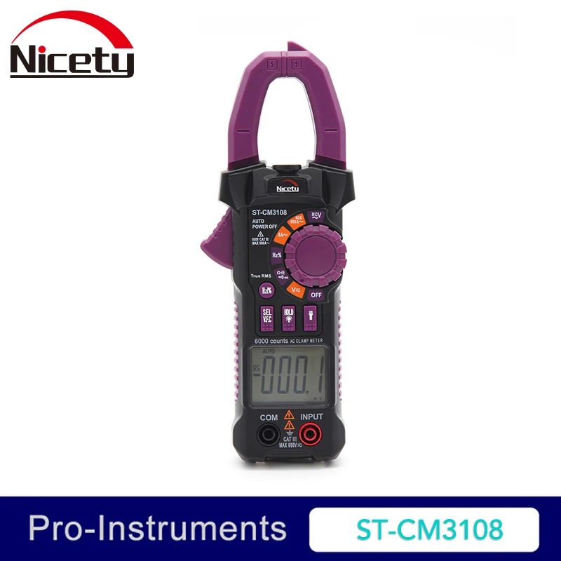 

Nicety ST-CM3108 6000 Counts Digital True RMS AC ClampMeter Measure Capacitance Resistance Mini Clamp meter NCV