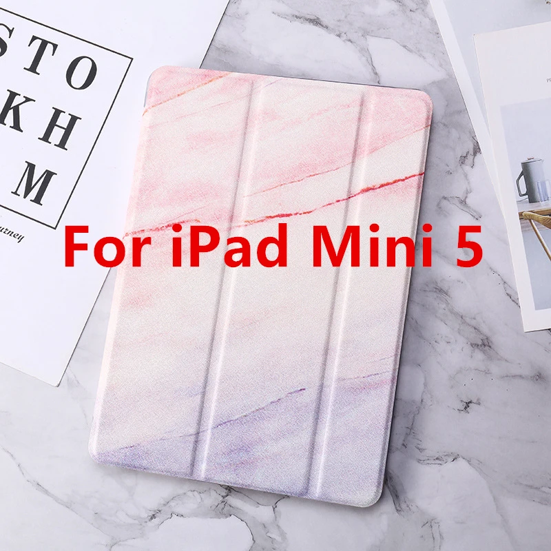 For iPad Air 1 2 Case Marble Pattern Silicon Cover for iPad 9.7 Pro 10.5 Mini 2/3/4/5 Air 10.5 Smart Funda A1893 - Цвет: Pink 5