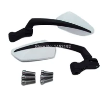 White&Black Mirror For Motorcycle Bobber Chopper Naked Bike Scooter Moped