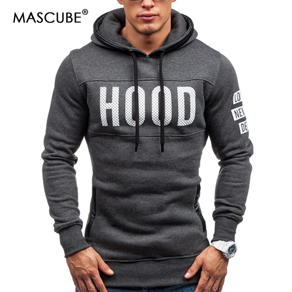 60% OFF MASCUBE Men's Hoodies 2019 Brand Long Sleeve Sweatshirt 3D Hoodies Letter Printed Casual Hooded Tracksuit Hip Hop Men Clothing