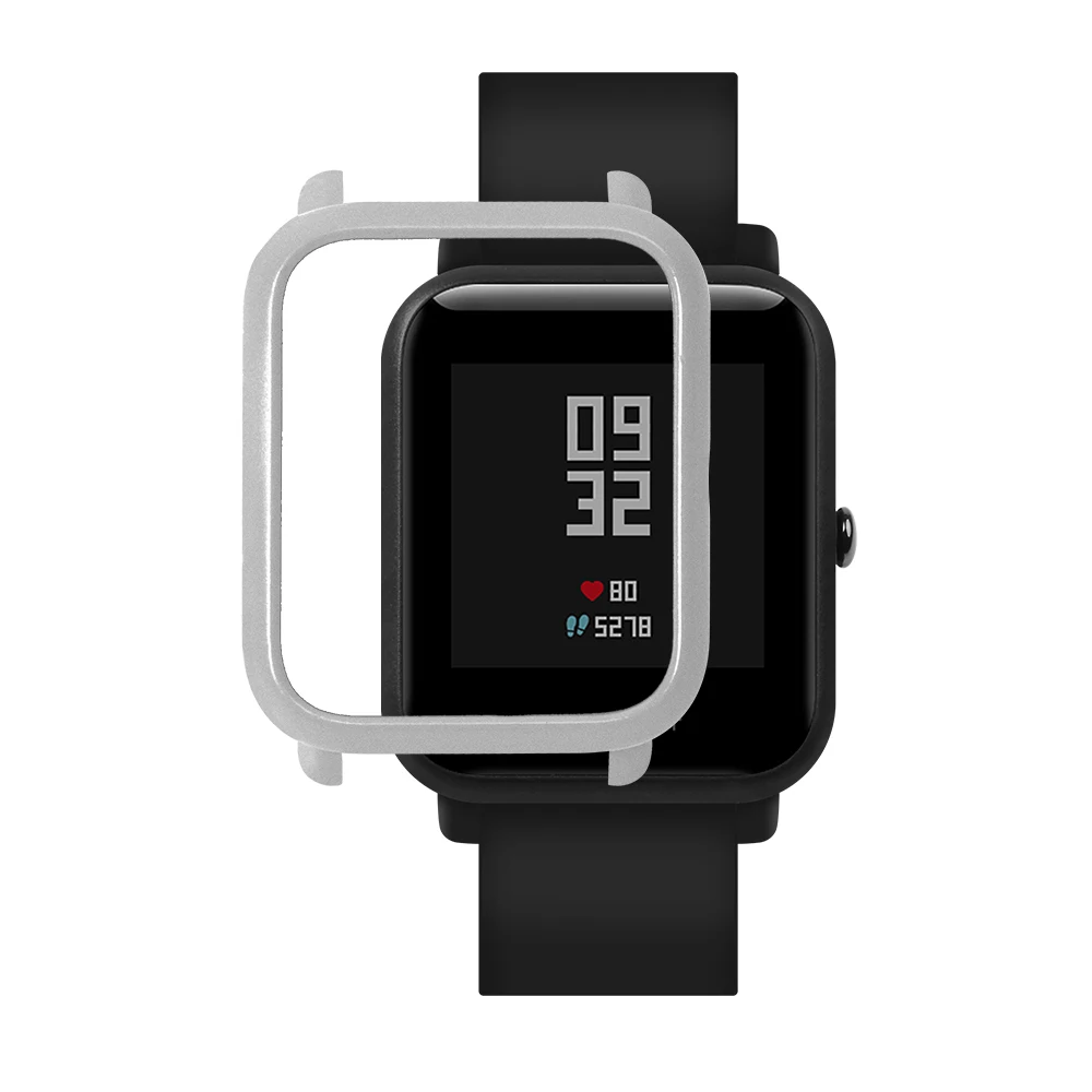 

SIKAI Original PC Protective Case Colorful Frame PC Case Cover Protect Shell For Xiaomi Huami Amazfit Bip Youth Watch (Silver)