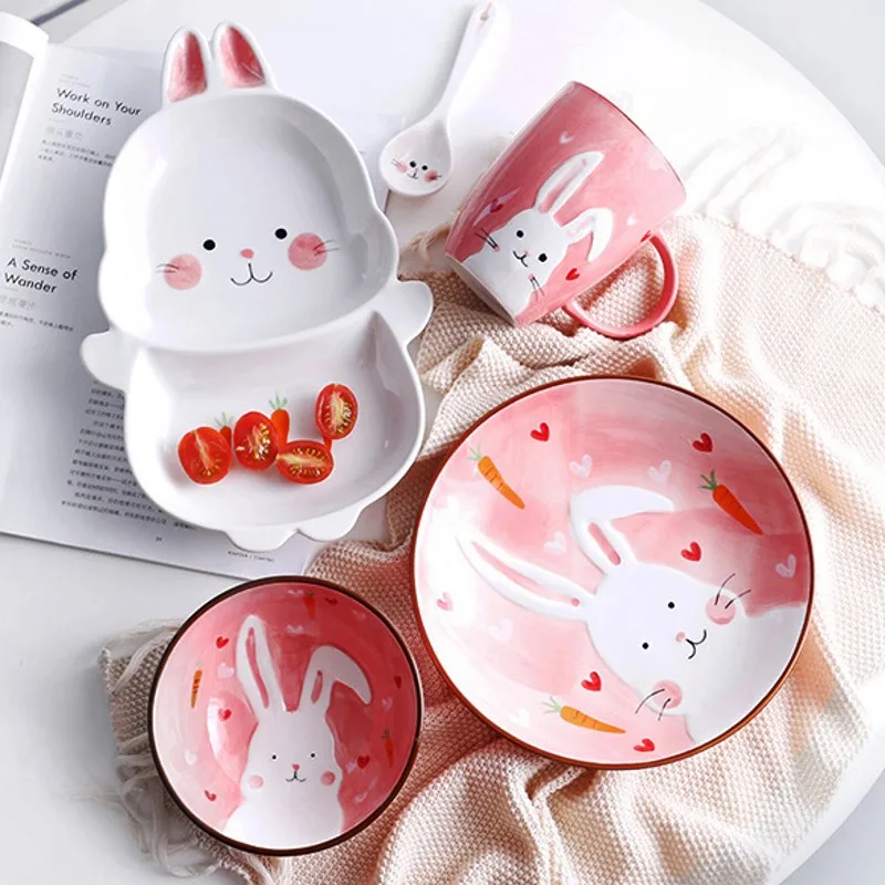 New Baby Infant 5PCS Cute Ceramic cartoon Animal Bear Rabbit Shape Feeding Plate Fruit Snack Dishes Kids Children Tableware New Baby Infant 5PCS Cute Ceramic cartoon Animal Bear Rabbit Shape Feeding Plate Fruit Snack Dishes Kids Children Tableware
