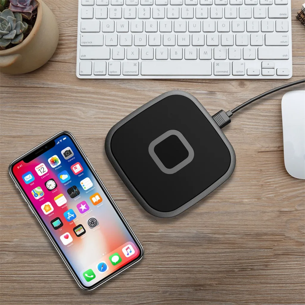 

Techhole Store Phone Charging Pad Fast Wireless Charger Stand 7.5W Compatible For iPhone XS 10W For Samsung