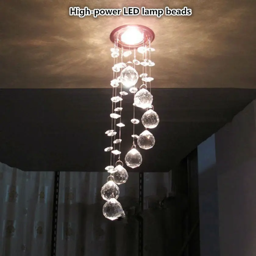 New Simple fashion High-power LED lamp k9 crystal Pendant Lights bedroom living room dining Aisle Ceiling lamp luster 85v-260v New Simple fashion High-power LED lamp k9 crystal Pendant Lights bedroom living room dining Aisle Ceiling lamp luster 85v-260v
