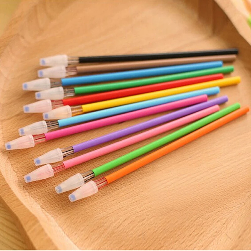 High Quality 12 Pieces Diamond Head 12 Colors Pen Refills School Office