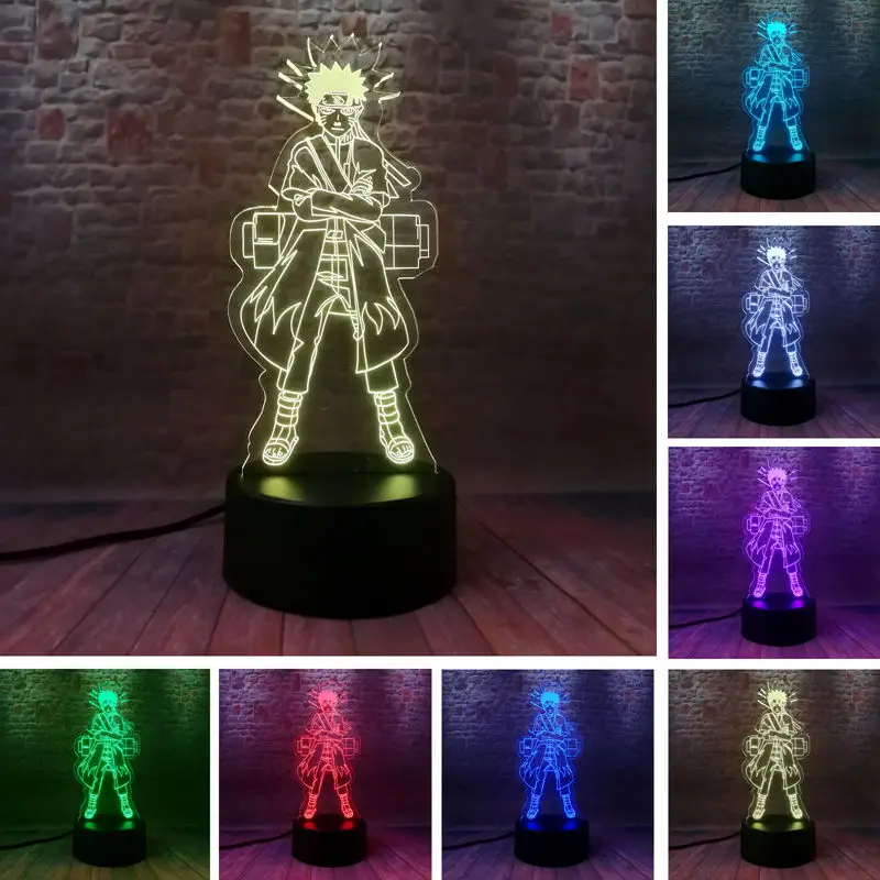 

Naruto Anime Figma Model 3D Nightlight LED 7 Colors Changing Light Janpan Manga action & toy figures