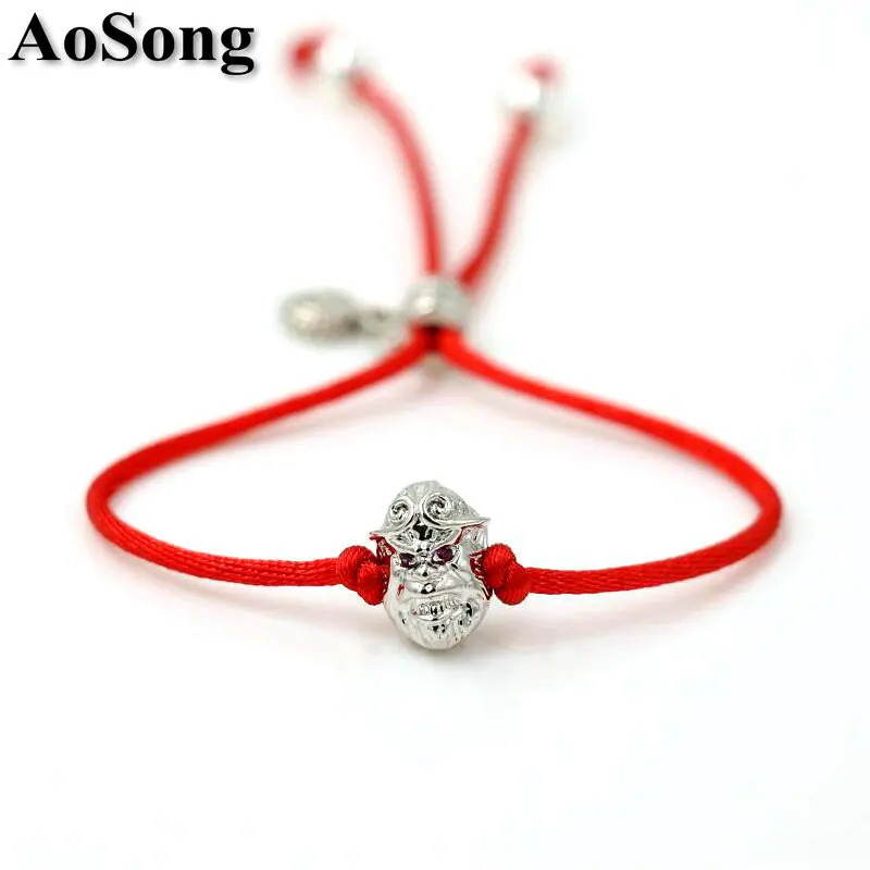 

BPPCCR Copper Monkey Tight spells Red Rope Thread String Stretch Macrame Bracelets Lucky Chakra Pulseira For Men Women