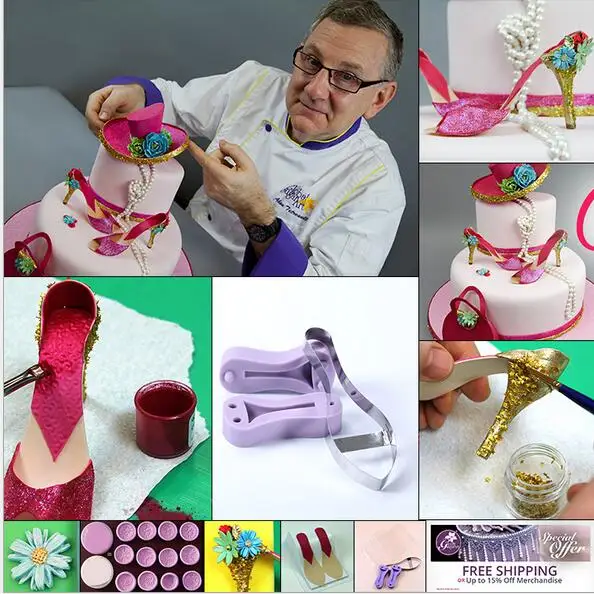 

Free Shipping Kitchen DIY Creative Fondant Small Heels Mold Fondant Cake Generous Fashion The New Trend Of High Heels A941