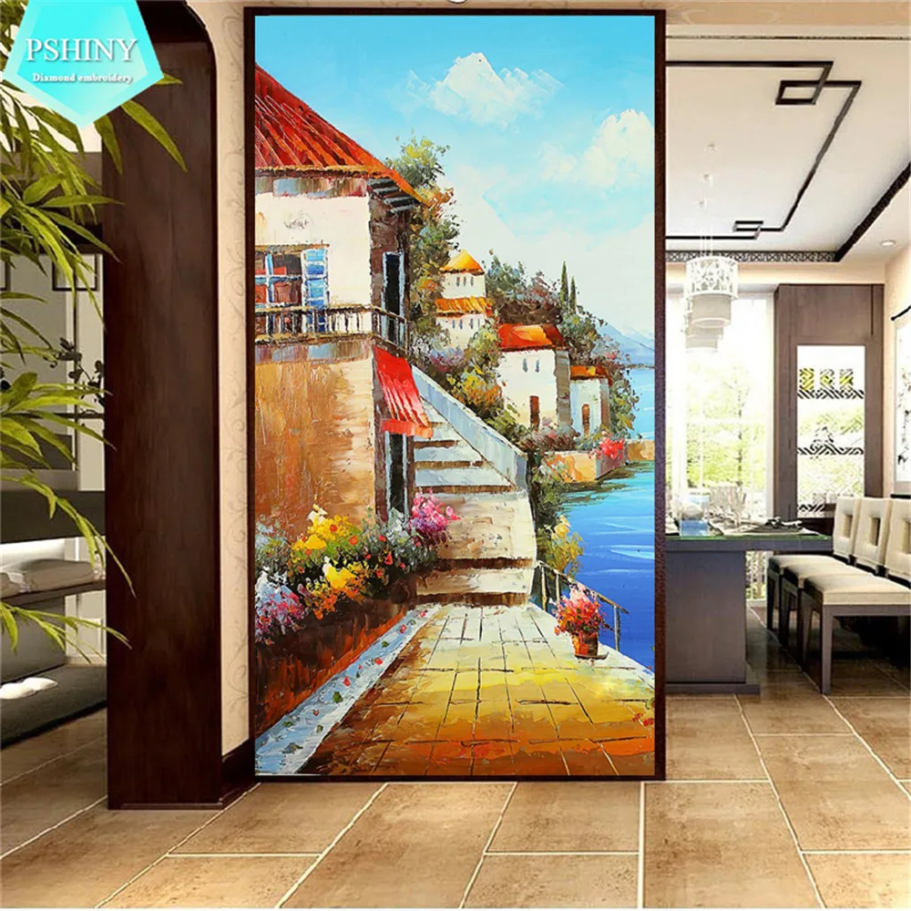

DIY Diamond embroidery European town landscape home decor 100% Picture round or square rhinestone Diamond painting cross stich