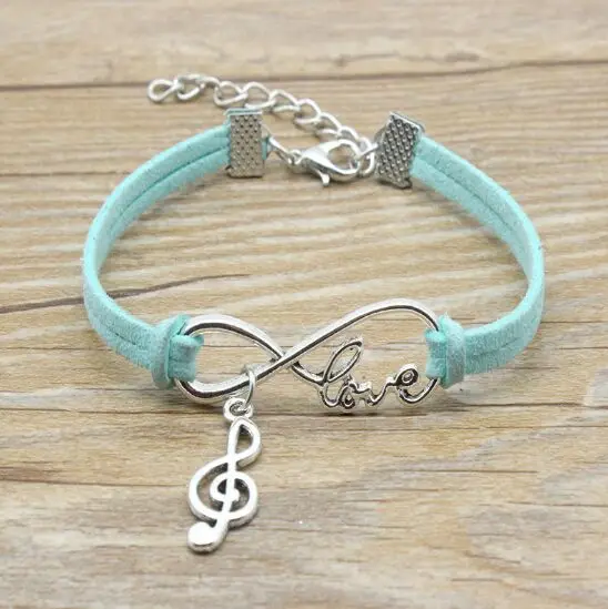 

1pcs infinity handmade Women Stylish Music Charms Pendant Bracelet Friendship Gift 7932-7937