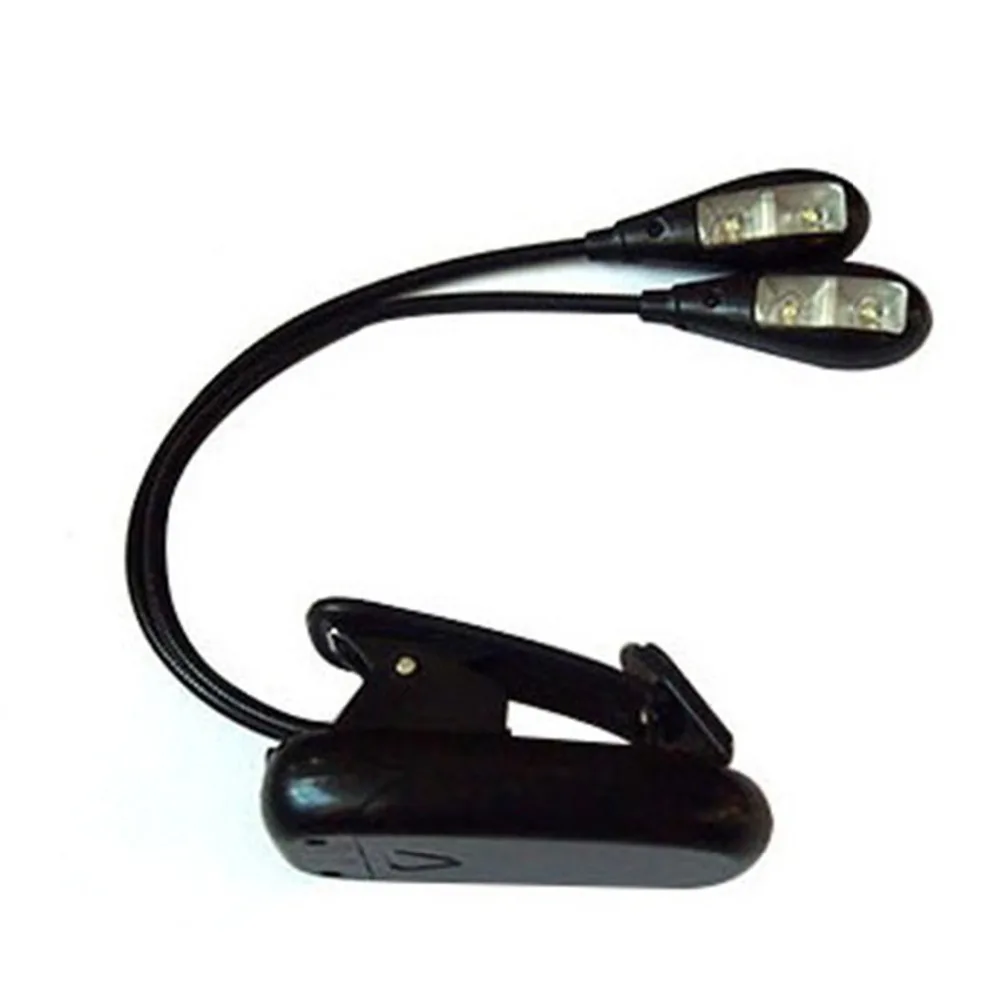 

Dual Light Poles LED Lamp Adjustable Goosenecks Clip on for Music Stand Small Desk Lamp Read Lamp Computer Book Reading Light