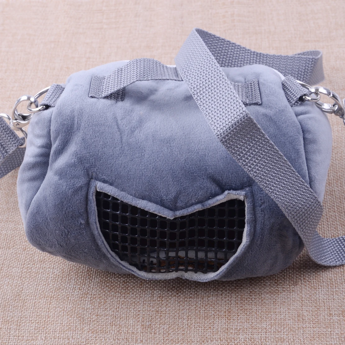 

LETAOSK Small Grey Soft Animal Breathable Outdoor Carrier Travel Warm Bag Chinchilla Hamster Guinea Pouch Bed Microvelvet