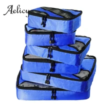 Aelicy 6 шт./компл. Водонепроницаемая дорожная сумка для хранения одежды куб для упаковки органайзер для багажа Наборы нейлоновые домашние дорожные сумки для хранения