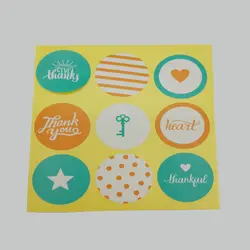 90 шт./лот красочные круглые "спасибо" серии бумаги печать стикер DIY выпечки продукта подарки этикетка